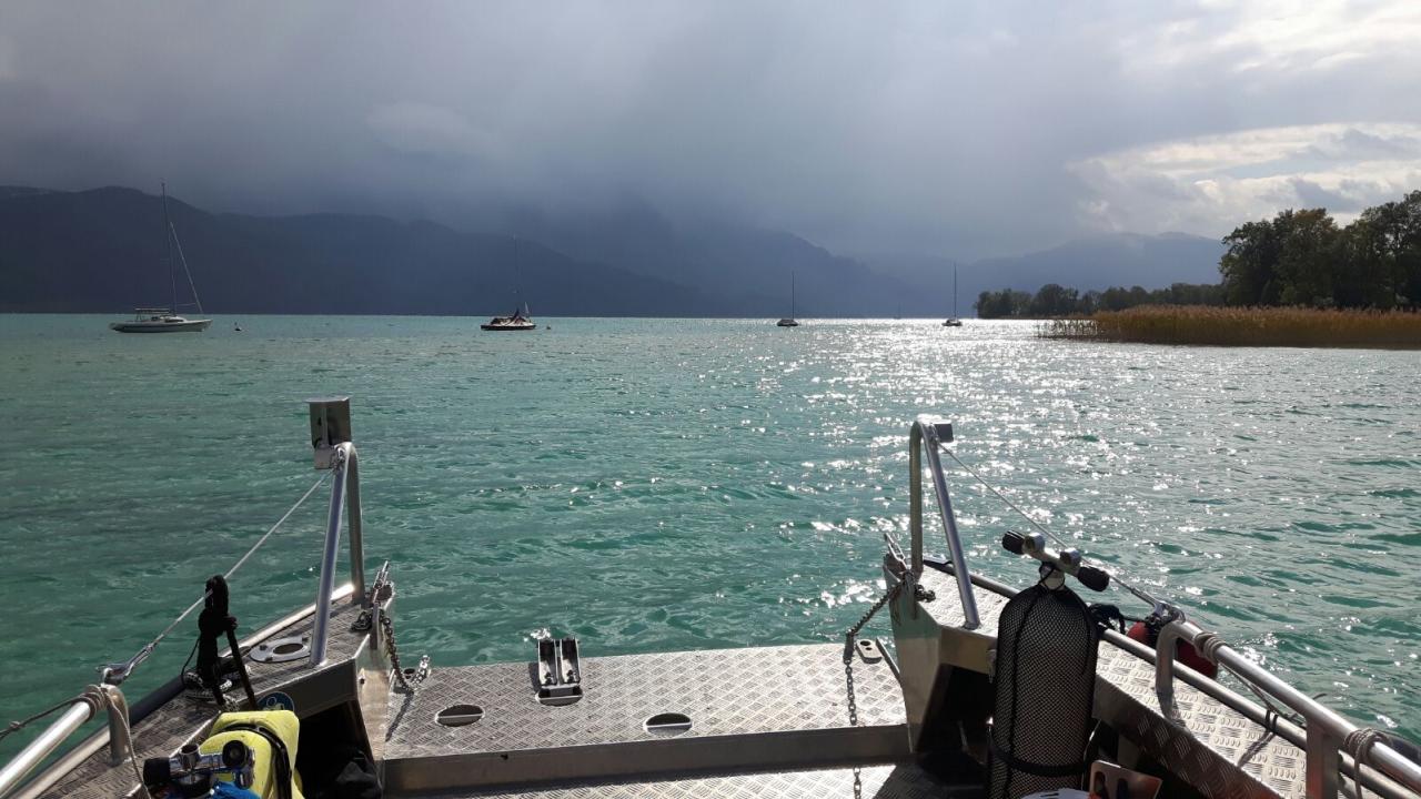 Der Attersee, vom Boot aus betrachtet