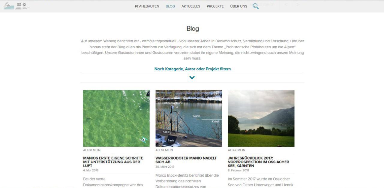 Ein Screenshot des BLOGS