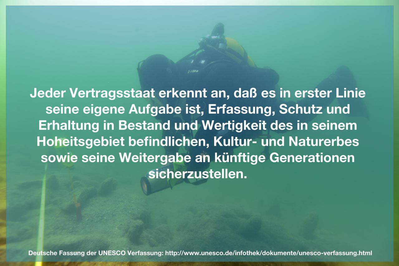 Jeder Vertragsstaat erkennt an, dass es in erster Linie seine eigene Aufgabe ist, Erfassung, Schutz und Erhaltung in Bestand und Wertigkeit des in seinem Hoheitsgebiet befindlichen Kultur- und Naturerbes sowie seine Weitergabe an künftige Generationen sicherzustellen. 