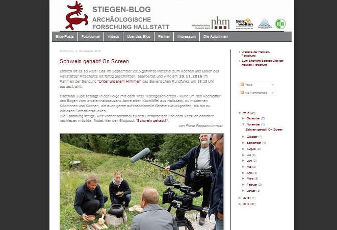 Ein Screenshot vom Stiegenblog aus Hallstatt