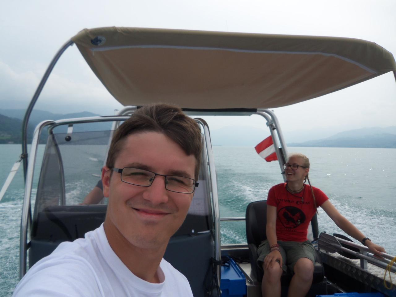 Ein Selfie am Boot von Florian und Doris