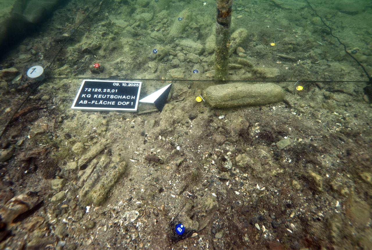 Oberfläche der Fundstätte mit Siedlungsresten 