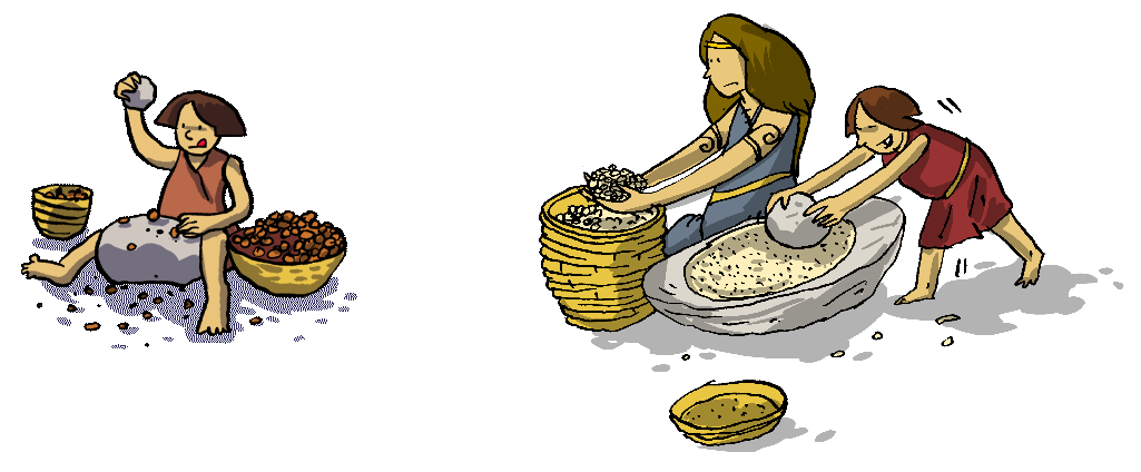 Klopfsteine in Verwendung