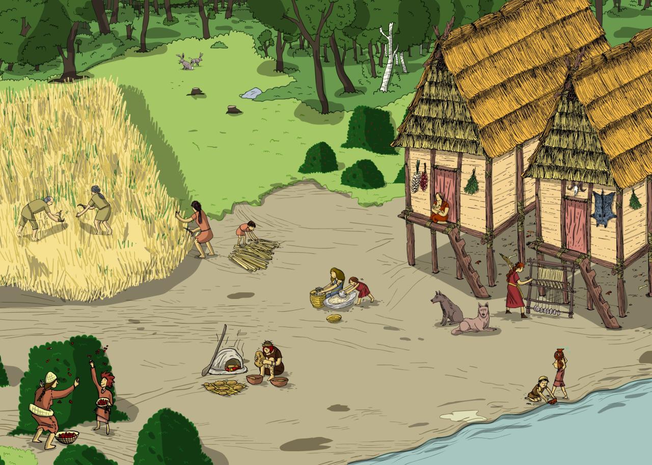 Lebensbild der Siedlung Abtsdorf II, Attersee.