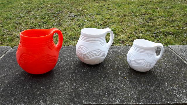 3 verschiedene Grüßen des Kruges aus dem 3D Drucker