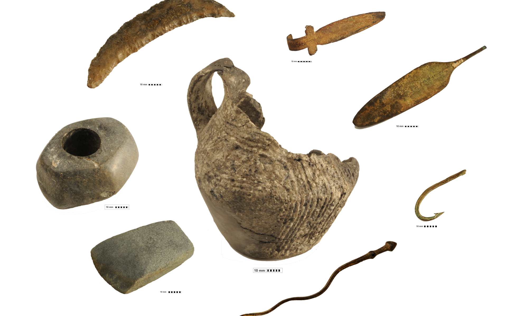 Diverses Fundmaterial aus der Bucht Seewalchen am Attersee.