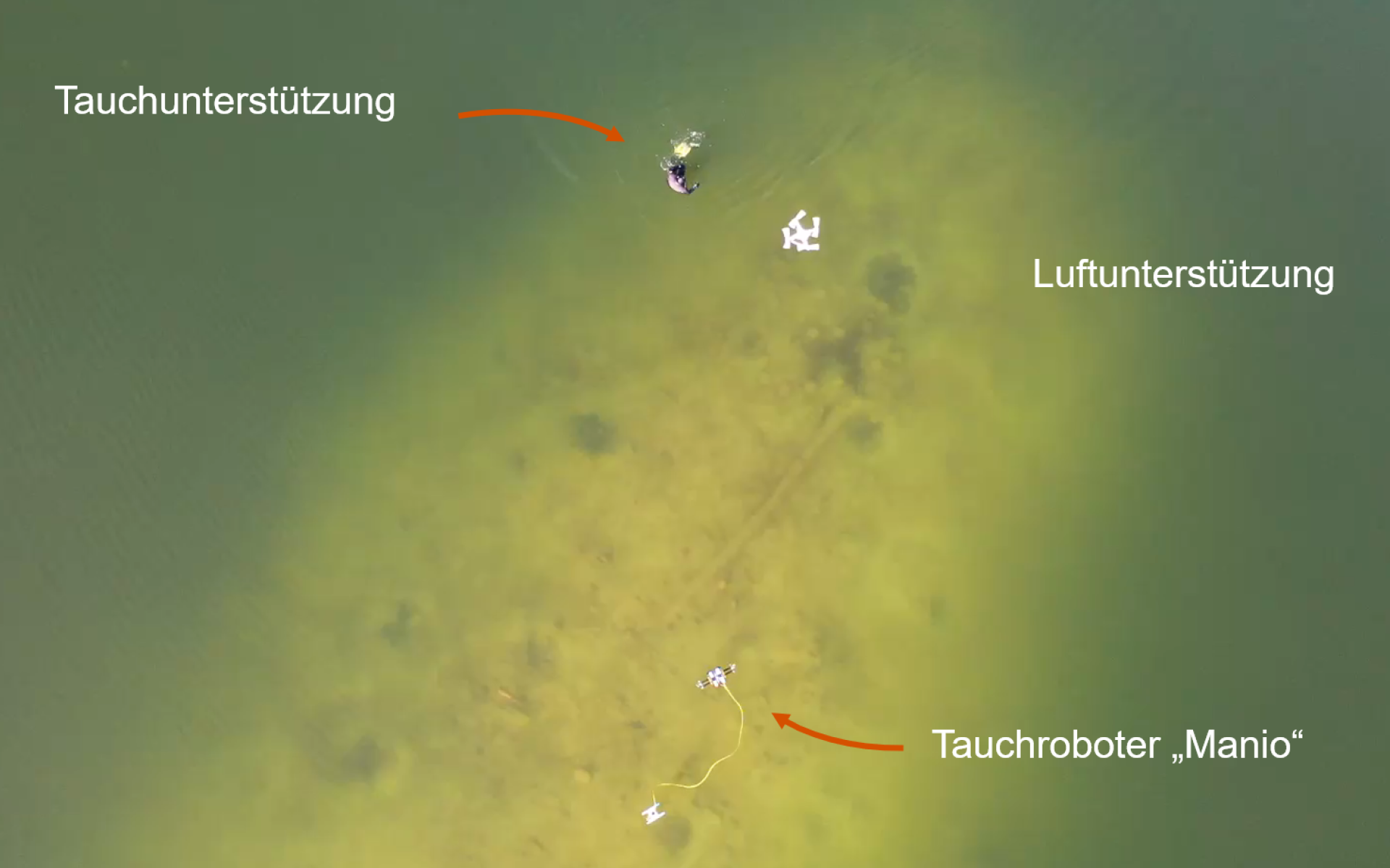 Luftbild der Fundstelle, die Manio untersucht