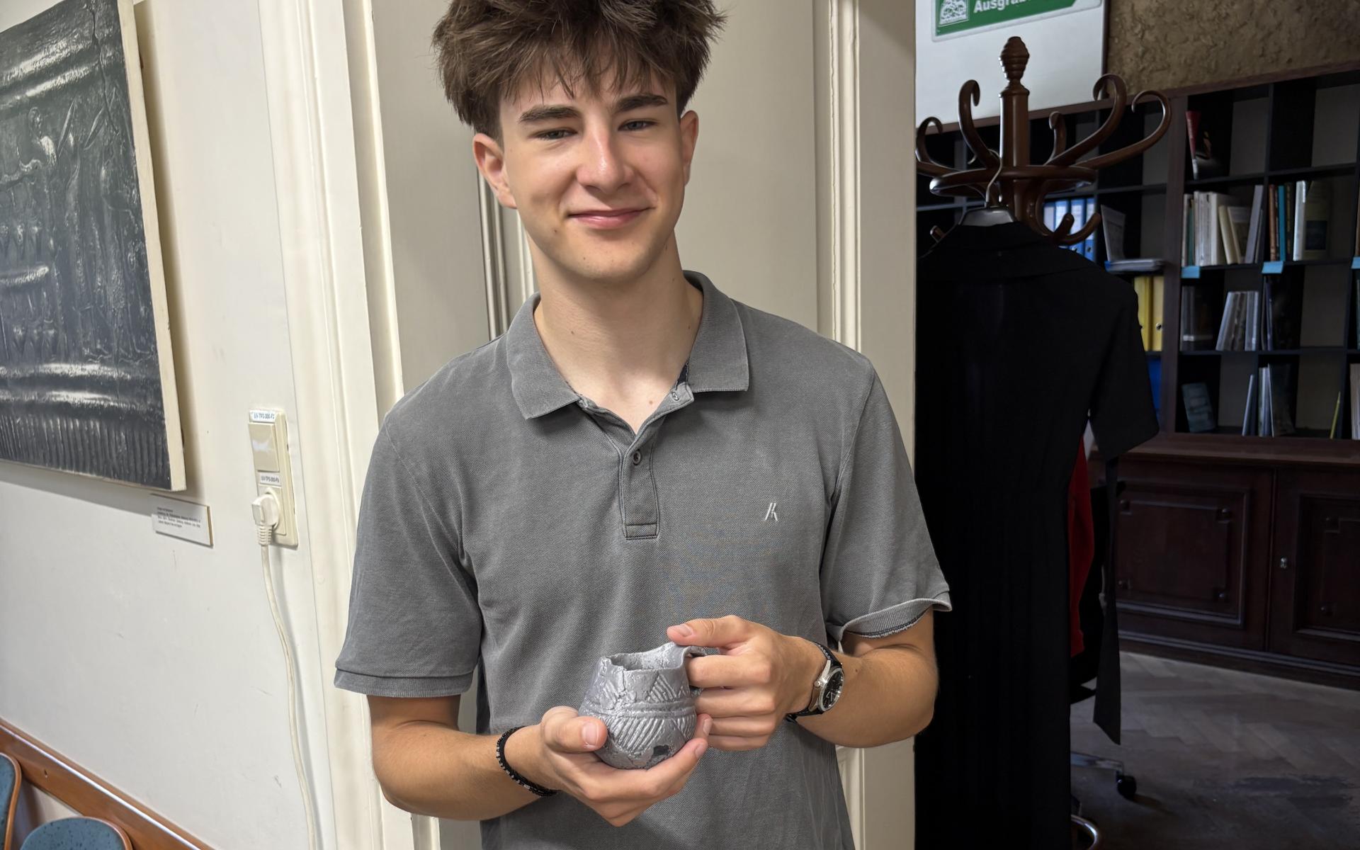 Linus mit seinem 3D-Druck