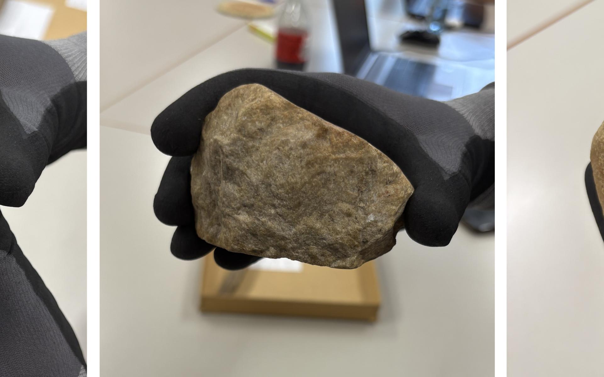 Verschiedene Perspektiven des Pochsteins aus Willendorf 2