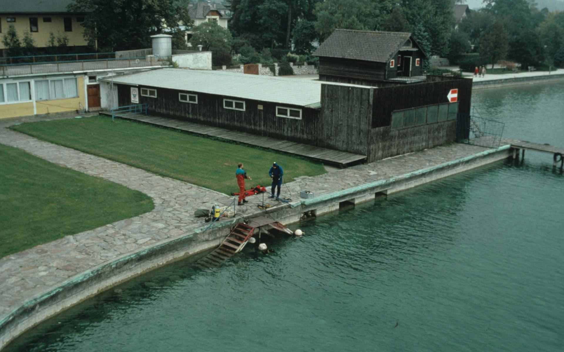 Das Strandbad in Seewalchen, vom Sprungturm aus fotografiert