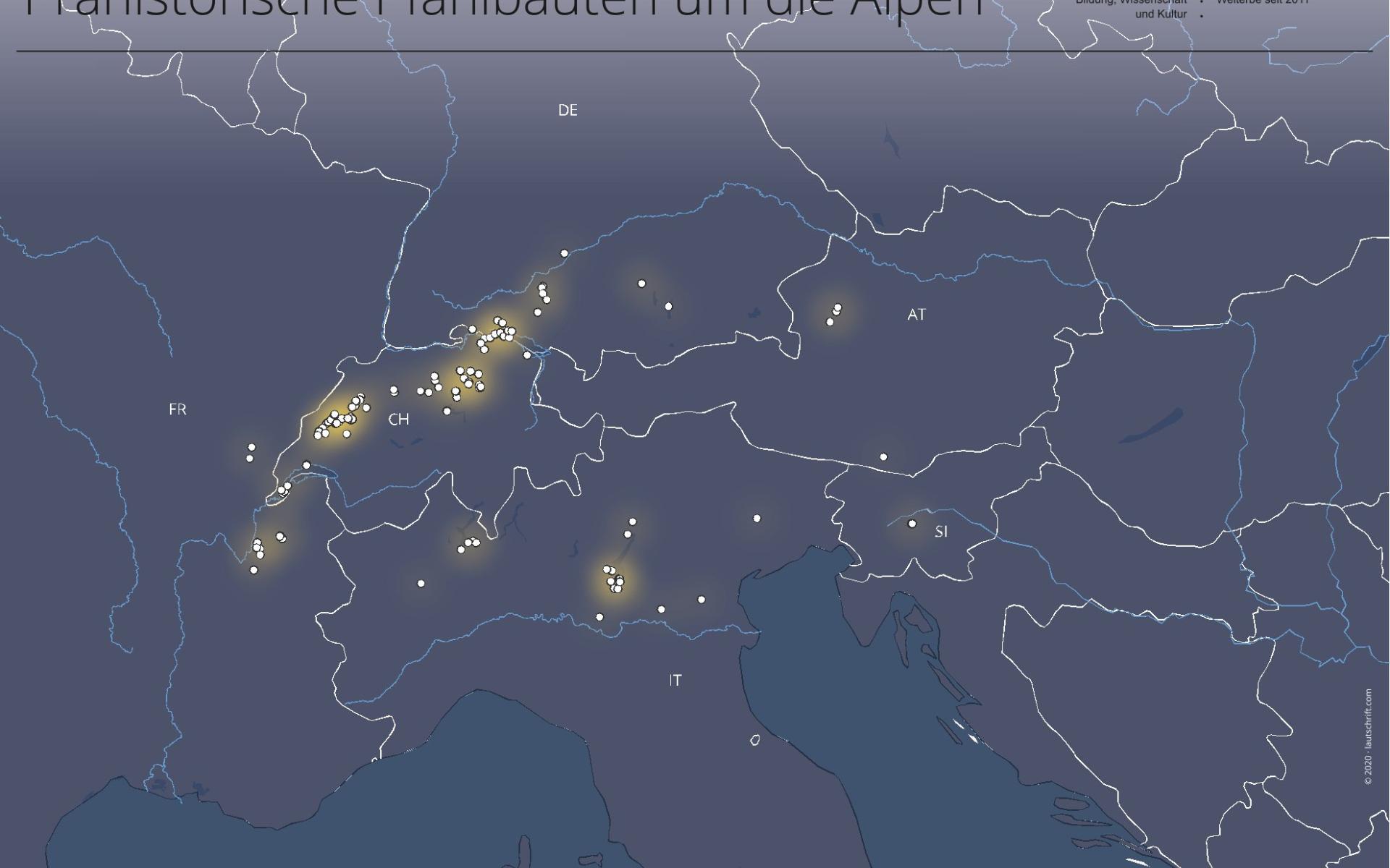 Karte der 111 Fundstellen