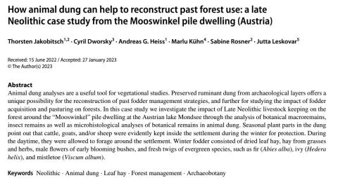 Deckblatt zur Publikation von Thorsten Jakobitsch et al