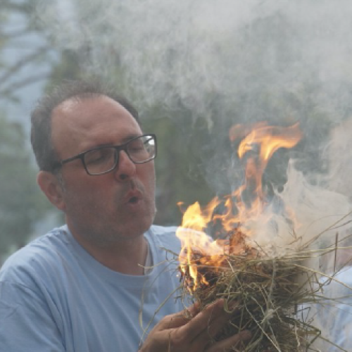 Feuer machen Glutnest