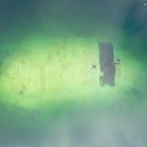 Fundstelle im Keutchacher See aus der Luft 