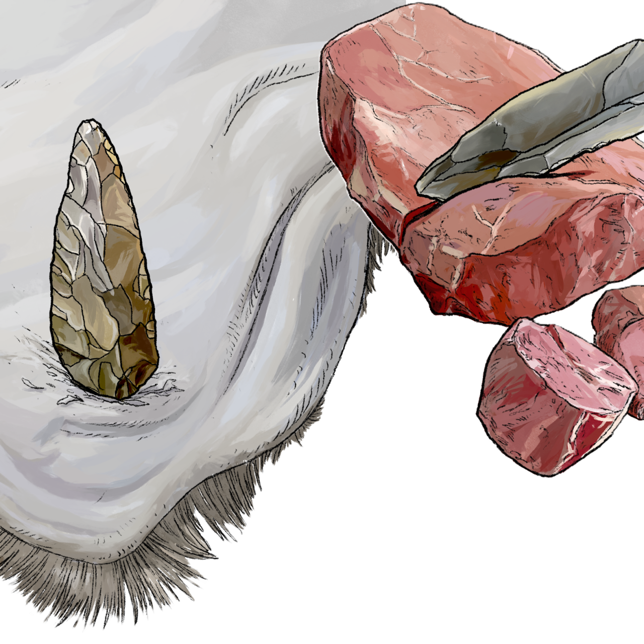 Kratzer und Messer aus der Steinzeit