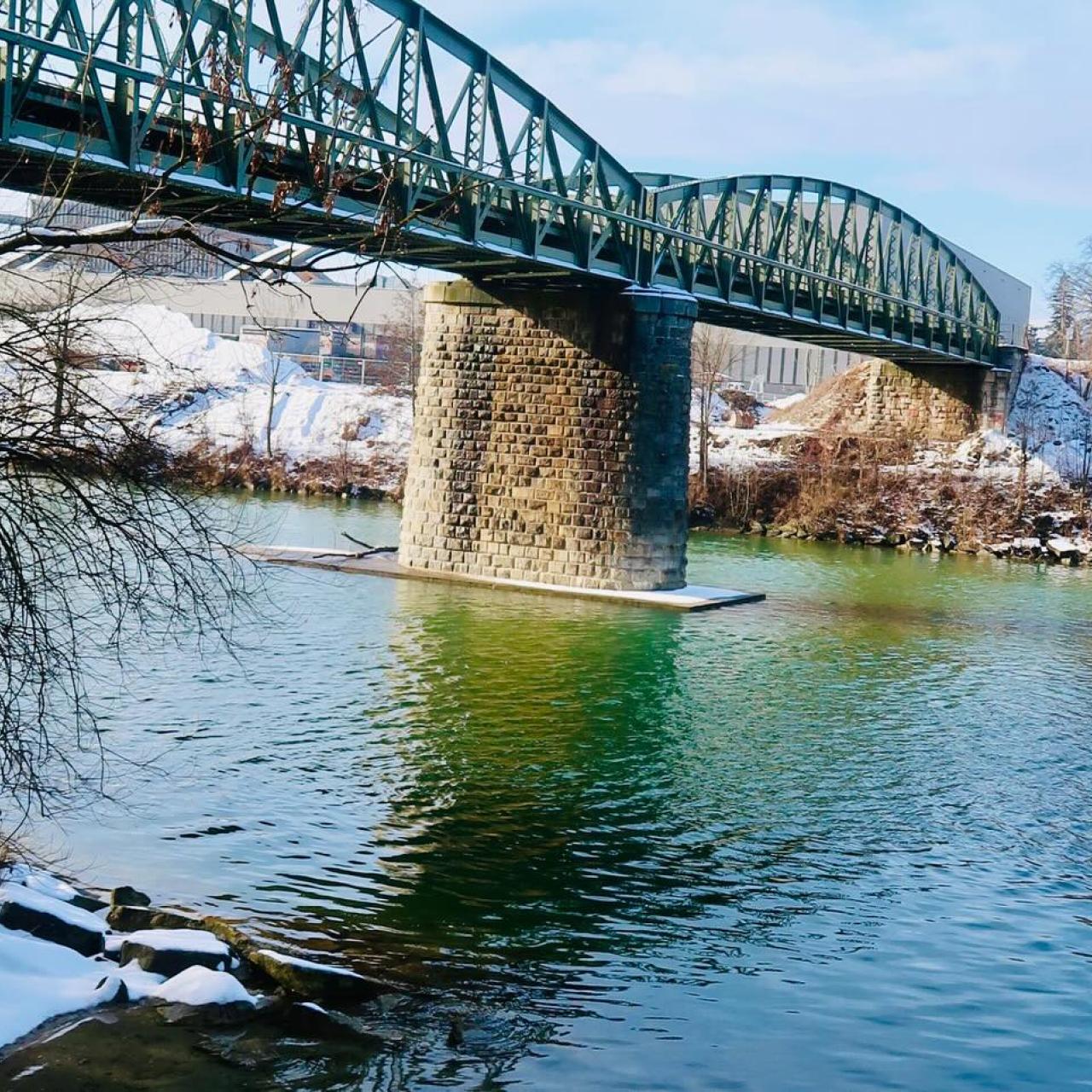 Eisenbahnbrücke in Wels