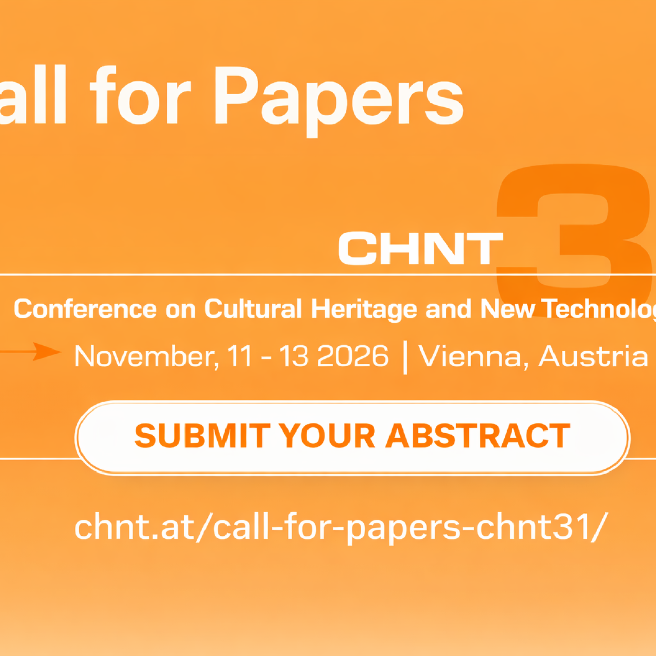 Call for Papers, CHNT31, 2026